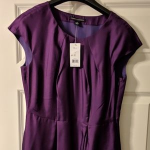 NWT 100% Silk Purple Banana Republic Dress Size 4